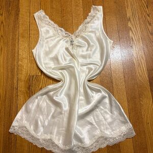 Thalia Sodi Ivory Satin Lace Trim Chemise